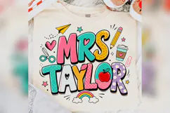 Mrs Taylor Teacher PNG, Personalized Teacher Name Design Product Image 4