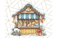 Cozy Christmas Market Stall Clipart PNG, Holiday Art Png Product Image 4
