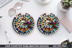 Spiders Car coaster sublimation, Halloween Coaster PNG Product Image 1