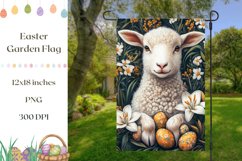 Easter Eggs Garden Flag Design, Easter Lamb Garden Flag Product Image 1