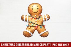 Christmas Gingerbread Man Clipart PNG Product Image 1