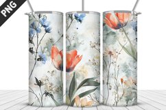 Flowers Tumbler Wrap | Sublimation Design | Tumbler PNG Product Image 1