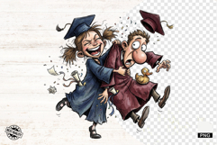 Graduation Girl and Boy PNG - Graduation Clipart Product Image 1