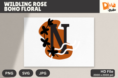 Wildling Rose Boho Floral Monogram Product Image 1