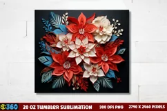 Christmas 20 OZ Tumbler Wrap PNG, Christmas Tumbler Wrap Product Image 3