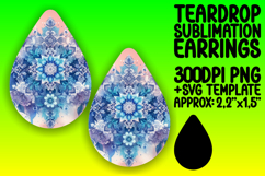 Cute Teardrop Design for Sublimation Earrings , Watercolor P Product Image 1