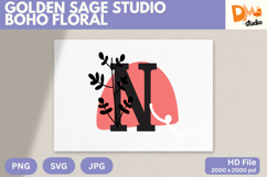 Golden Sage Studio Boho Floral Monogram Product Image 1