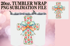 Joyful Adventures 20oz tumbler wrap, Flower Cross Product Image 1