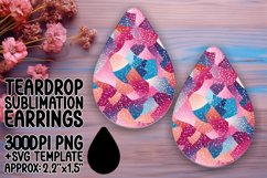 Teardrop Earrings with Dazzling Glitter - Sublimation Product Image 1