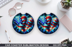 4th Of July Car Coaster Sublimation| 4th Of July Coaster PNG Product Image 1