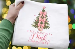 All I Want Is A Pink Christmas PNG Sublimation Design - Pink Product Image 3
