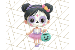 Kawaii Halloween Clipart Cute Kids and Candy Elements Png Product Image 4