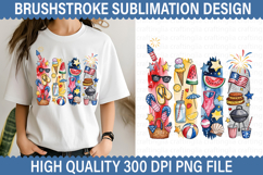 4th of July Brushstroke Sublimation - Patriotic Brushstroke Product Image 1