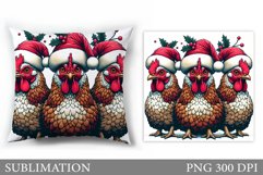 Funny Chicken Pillow Design. Christmas Pillow Sublimation Product Image 1