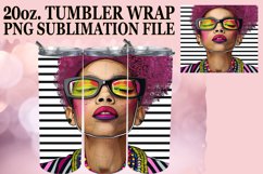 Melanin Marvel: Striped Pattern Tumbler Wrap, 20oz Product Image 1