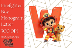 Firefighter Boys Alphabet Clipart | Fireman Letters PNG Product Image 12
