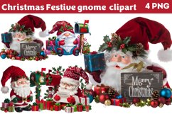 Christmas Festive gnome clipart PNG Product Image 1