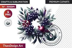 Cozy Autumn Wreath - Boho Farmhouse Fall Clipart PNG Product Image 1