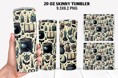 Skinny Tumbler 20oz Wrap Design,Halloween Tumbler PNG Design Product Image 1