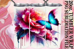 Blissful travels 20oz tumbler wrap, Butterfly Product Image 1