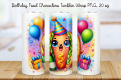 Birthday Food Character Tumbler Wrap Bundle PNG 20 oz Product Image 24