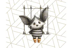 Cute Animals in Jail Clipart PNG, Funny Prisoner Critters Product Image 4