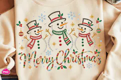 Rhinestone Merry Christmas Snowmen PNG, Funny Christmas PNG Product Image 2