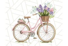 Bicycle with Flowers PNG, Pastel Spring Floral Bike Clipart Product Image 4