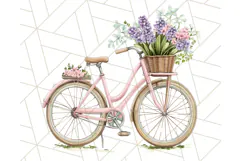 Bicycle with Flowers PNG, Pastel Spring Floral Bike Clipart Product Image 4