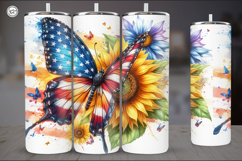 4th of July | Butterfly Sublimation, 20 oz Tumbler Wrap Product Image 1