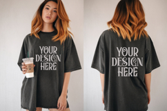 Comfort Colors 1717 Black Front &amp; back T shirt mockups Product Image 1