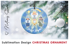 O Holy Night! Cute Christmas Ornament. Sublimation design. Product Image 1