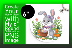 Dynamic Round Design for Keychains , Easter Bunny Product Image 1
