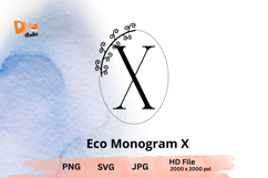Eco Monogram Minimal Nature- Inspired Letter Set PNG SVG JPG Product Image 1