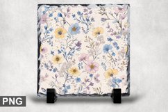 Pastel Flowers Square Sublimation Slate Design Product Image 1