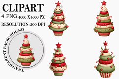 Whimsical Christmas Tree Clipart Watercolor PNG Product Image 1