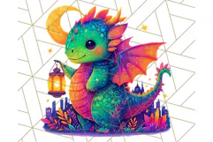 Cute Fantasy Dragon Clipart PNG, Bold Baby Dragon Clip Art Product Image 4