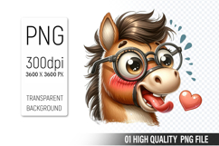 Funny Horse Clipart PNG, Sublimation Horse Design Product Image 1