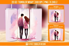 Valentines day Tumbler Wrap Designs, Sublimation Wrap Product Image 1