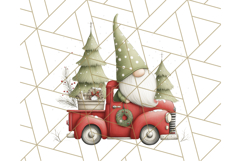 Vintage Truck Christmas Gnomes Clipart PNG, Cute Gnome Png Product Image 4