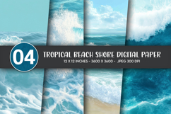 Tropical Beach Shore Digital Paper Product Image 1