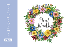 Watercolor Lovely Wildflower Wreath Clipart Product Image 1