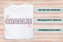 Baby Girl Alphabet, baby girl letters doodle, baby clipart Product Image 3