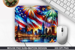 Fireworks Mouse Pad Sublimation, 4th Of July Mouse Pad PNG Product Image 1