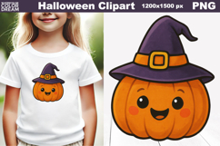 Smiling Pumpkin PNG | Cute Halloween Witch Clipart Product Image 1