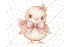 Pastel Pink Easter Bunny Egg and Flowers Clipart PNG Product Image 3