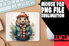 Snowy Watercolor Wildlife Extravaganza - Mouse Pad Sublimati Product Image 1