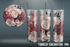 3D Flowers Tumbler wrap| Tumbler Sublimation Design Product Image 3