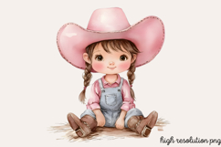 Little Cowgirl Clipart Sublimation PNG Product Image 1