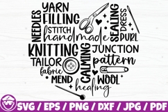 Sewing Heart Words, Sewing Quotes, Sewing Saying, Sewing Svg Product Image 1